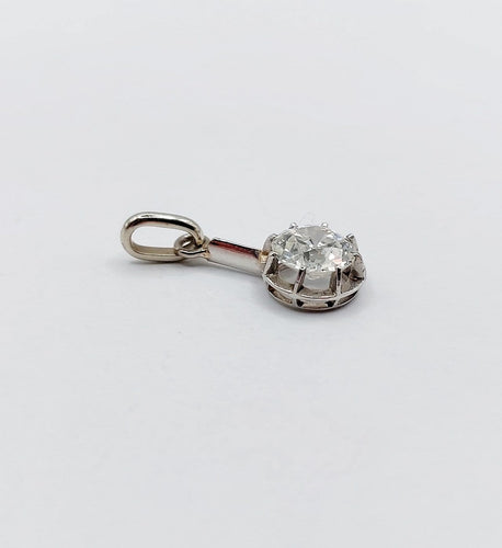 Pendentif Pendentif antique en or blanc et platine, diamant 0,95 ct 58 Facettes A07287