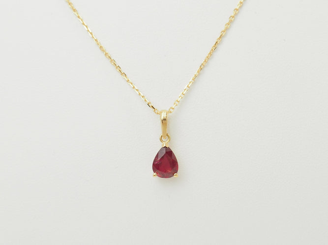 Pendentif Pendentif rubis taille poire en or jaune 58 Facettes GN6H