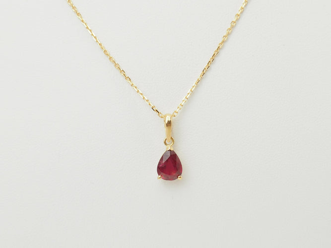 Pendentif Pendentif rubis taille poire en or jaune 58 Facettes GN6H