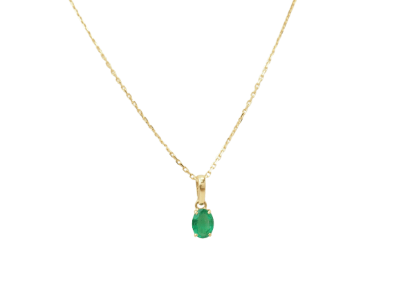 Pendentif Pendentif en or jaune avec émeraude naturelle 0,65 ct 58 Facettes GN5C