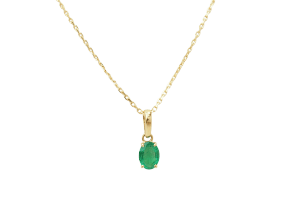 Pendentif Pendentif en or jaune et émeraude naturelle 0,65 ct 58 Facettes GN5C