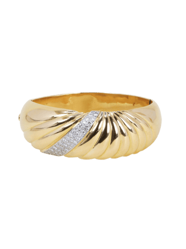 Bracelet Bracelet jonc coquillage en or jaune et diamants 58 Facettes 1265.2