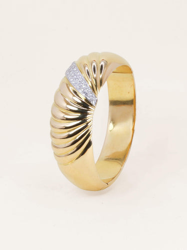 Bracelet Bracelet jonc coquillage en or jaune et diamants 58 Facettes 1265.2
