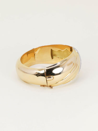 Bracelet Bracelet jonc coquillage en or jaune et diamants 58 Facettes 1265.2
