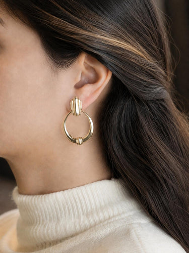 Boucles d'oreilles Boucles d'oreilles créoles pendantes en or jaune 58 Facettes 1265.1