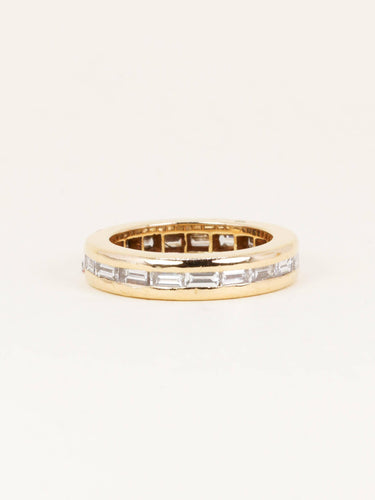 Bague 56 Rolex - Alliance en or jaune et diamants baguette 58 Facettes 1272