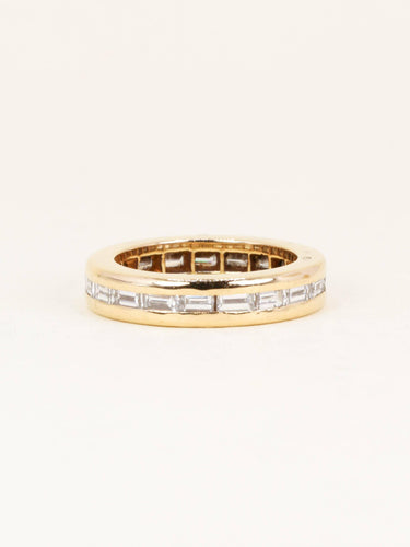 Bague 56 Rolex - Alliance en or jaune et diamants baguette 58 Facettes 1272