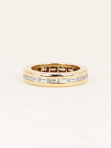 Bague 56 Rolex - Alliance en or jaune et diamants baguette 58 Facettes 1272