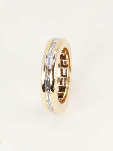 Bague 56 Rolex - Alliance en or jaune et diamants baguette 58 Facettes 1272