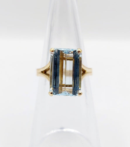 Bague 50 Bague cocktail vintage en or 18k et aigue-marine 58 Facettes A07289