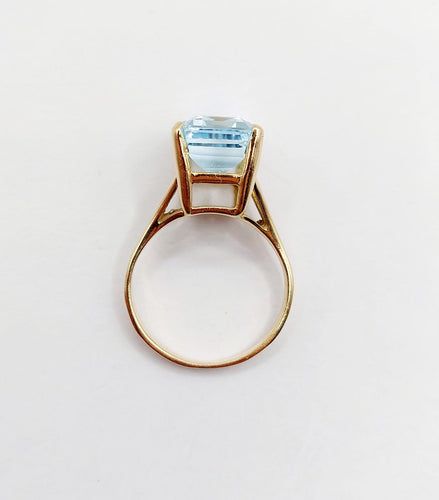 Bague 50 Bague cocktail vintage en or 18k et aigue-marine 58 Facettes A07289