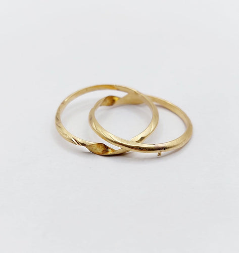 Bague 54 Gimmel - Alliance jumelée antique en or 18k 58 Facettes A07291