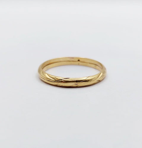 Bague 54 Gimmel - Alliance jumelée antique en or 18k 58 Facettes A07291
