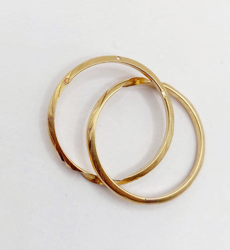 Bague 54 Gimmel - Alliance jumelée antique en or 18k 58 Facettes A07291