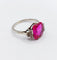 Bague 55 Bague Art déco en or blanc 18k, platine, rubis synthétique et diamants 58 Facettes A07294