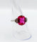 Bague 55 Bague Art déco en or blanc 18k, platine, rubis synthétique et diamants 58 Facettes A07294