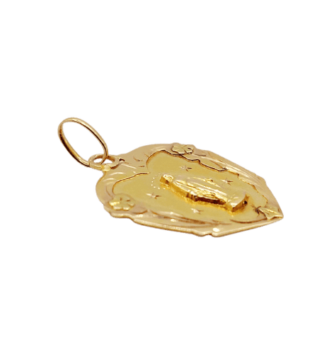 Pendentif Médaille religieuse Art nouveau Vierge Marie en or rose 18k 58 Facettes A07295