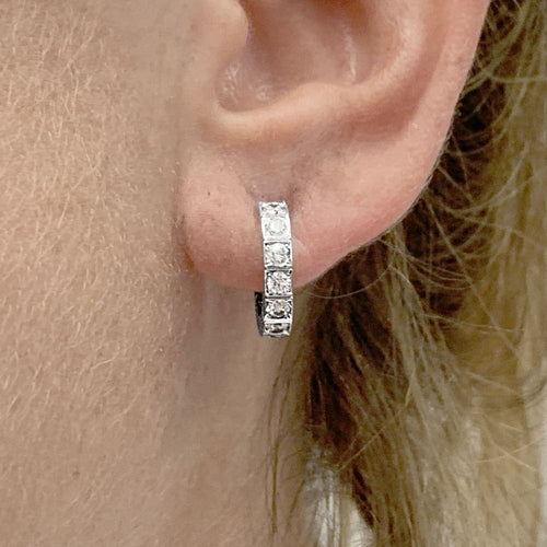 Boucles d'oreilles Cartier Lanière - Boucles d'oreilles en or blanc et diamants 58 Facettes 35724