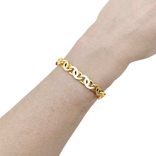 Bracelet Bracelet maille œil de tigre en or jaune 58 Facettes 35706