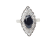 Bague 50 Bague marquise en or blanc, saphir et diamants 58 Facettes 33228