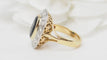 Bague 53.5 Bague pompadour en or bicolore 18 kt, saphir et diamants 58 Facettes