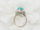 Bague 56 Bague Pompadour en or blanc 18 kt avec diamants et turquoise cabochon 58 Facettes 33204