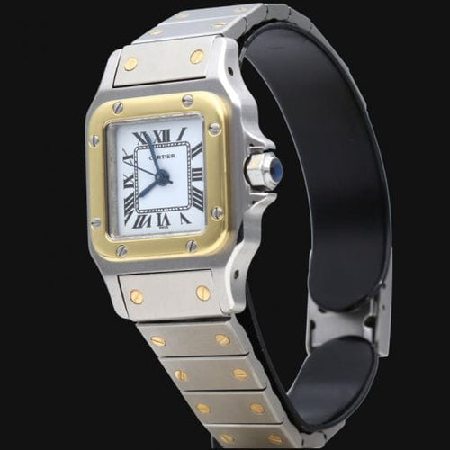 Montre Cartier Santos - Montre dame en or jaune 18 ct et acier 58 Facettes MT46893