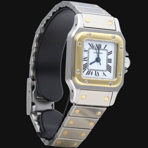 Montre Cartier Santos - Montre dame en or jaune 18 ct et acier 58 Facettes MT46893