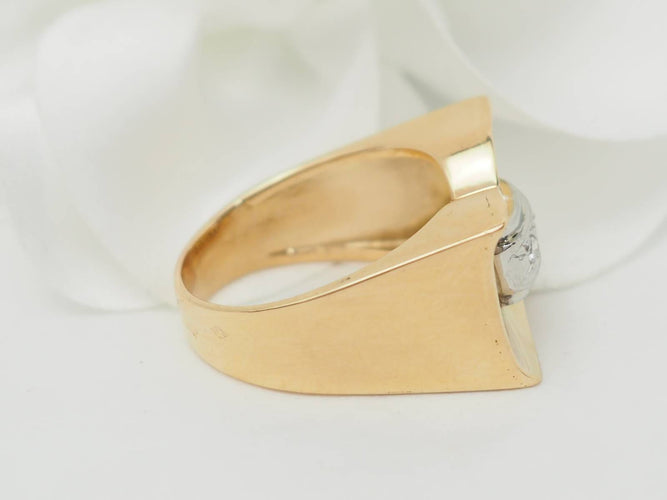 Bague 56 Bague Tank en or jaune et diamants 58 Facettes 33199