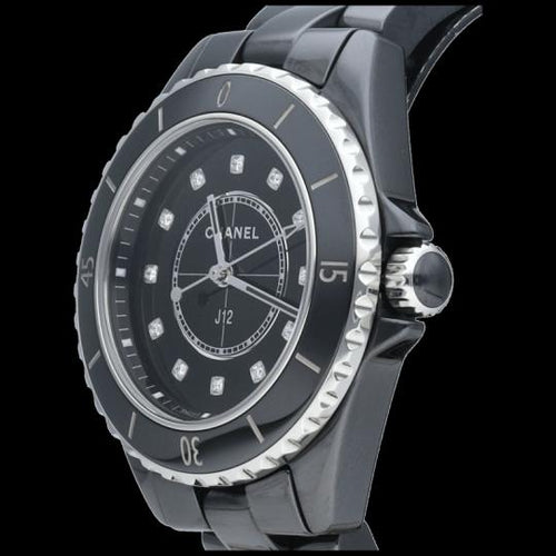 Montre Chanel J12 - Montre 33 mm en céramique et diamants 58 Facettes MT46966