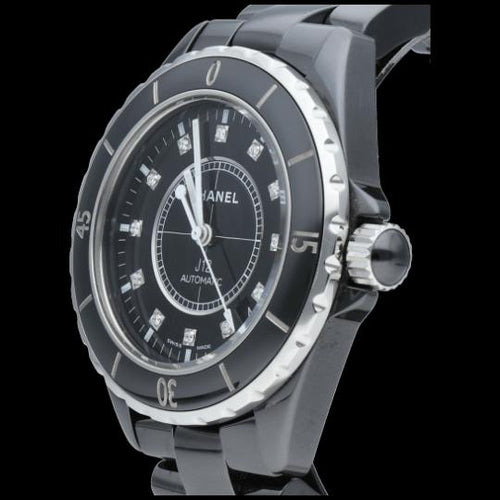 Montre Chanel J-12 - Montre 38 mm en céramique et diamants 58 Facettes MT46967
