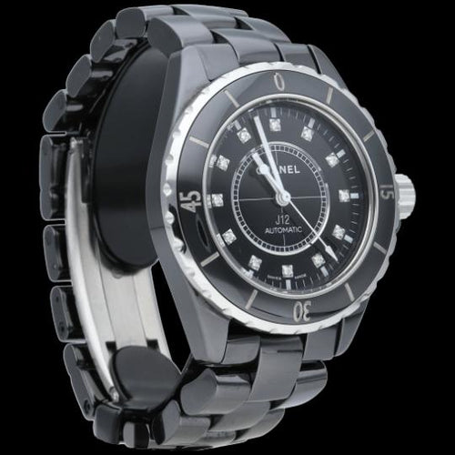 Montre Chanel J-12 - Montre 38 mm en céramique et diamants 58 Facettes MT46967