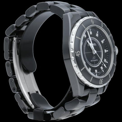 Montre Chanel J-12 - Montre 38 mm en céramique et diamants 58 Facettes MT46967