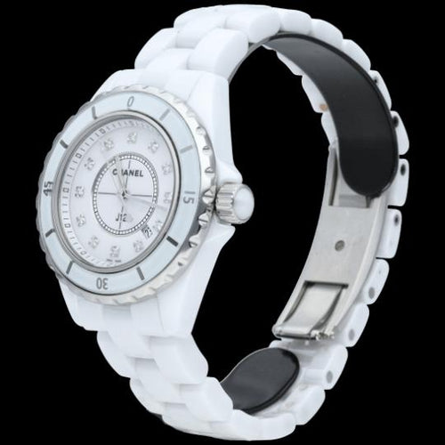 Montre Chanel J12 - Montre 33 mm en céramique et diamants 58 Facettes MT46971