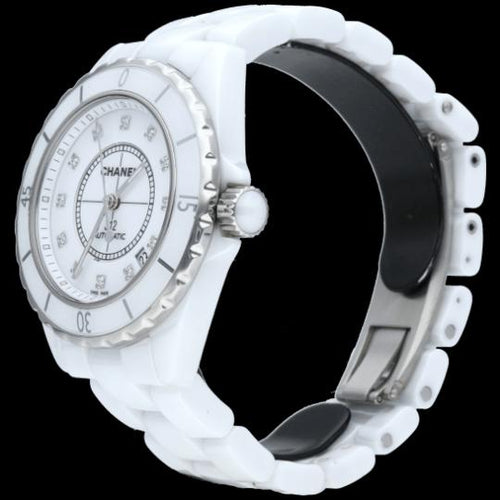 Montre Chanel J-12 - Montre 38 mm en céramique et diamants 58 Facettes MT46970