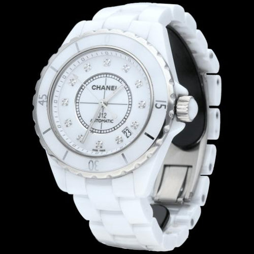 Montre Chanel J-12 - Montre 38 mm en céramique et diamants 58 Facettes MT46970