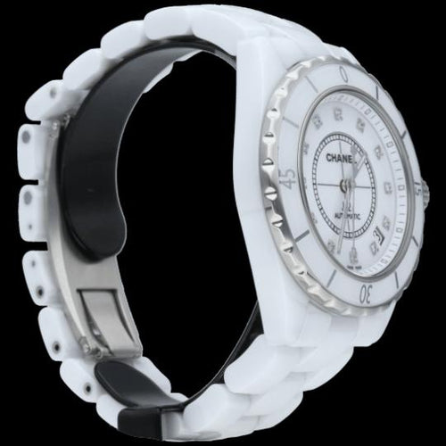 Montre Chanel J-12 - Montre 38 mm en céramique et diamants 58 Facettes MT46970