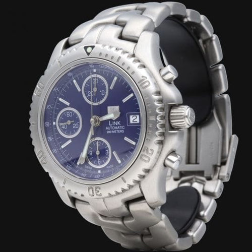 Montre TAG Heuer Link - Montre chronographe en acier 58 Facettes MT46518