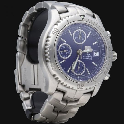Montre TAG Heuer Link - Montre chronographe en acier 58 Facettes MT46518