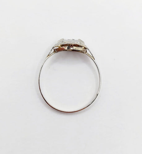 Bague 55 Bague Art déco en or blanc 18k et diamant taille rose 58 Facettes A07173