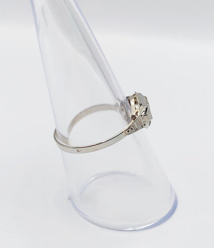 Bague 55 Bague Art déco en or blanc 18k et diamant taille rose 58 Facettes A07173