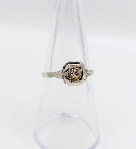 Bague 54 Bague Art déco en or blanc 18K et platine avec diamant 58 Facettes A07175