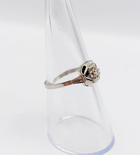 Bague 54 Bague Art déco en or blanc 18K et platine avec diamant 58 Facettes A07175
