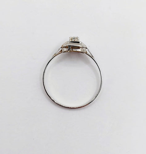 Bague 54 Bague Art déco en or blanc 18K et platine avec diamant 58 Facettes A07175