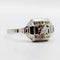 Bague 54 Art déco - Bague géométrique en or blanc 18k, platine et diamant 58 Facettes A07176