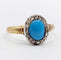 Bague 60 Bague marguerite antique en or 18k, turquoise et diamants 58 Facettes A07210