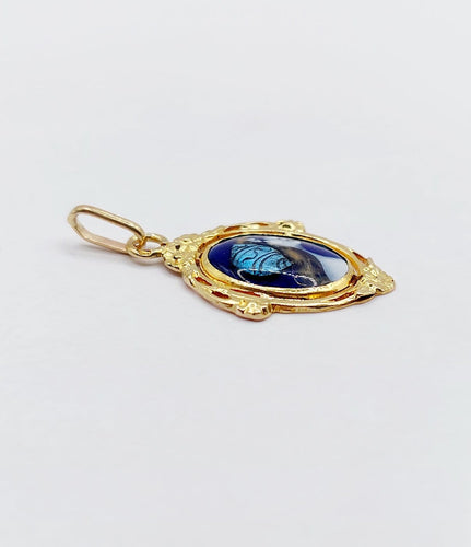 Pendentif Pendentif Art nouveau en or 18k et plaque émaillée 58 Facettes A07211