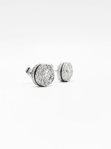 Boucles d'oreilles Boucles d'oreilles modernes en or blanc 18K et diamants 58 Facettes SKU/260186