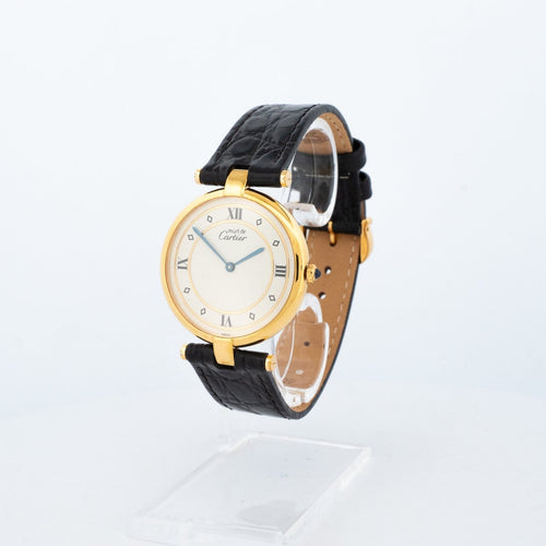 Montre Cartier Must Vendôme - Montre LM en vermeil cadran Gold Circle 58 Facettes 526