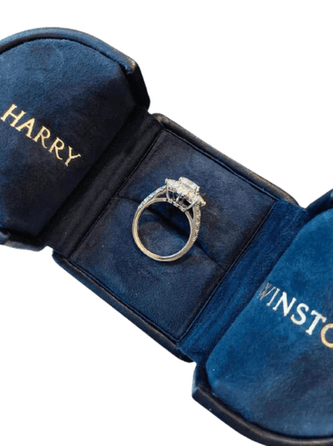 Bague 49 Harry Winston Sunflower - Bague en platine et diamants 58 Facettes jnci59